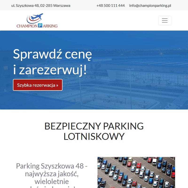 Tani parking lotnisko Warszawa