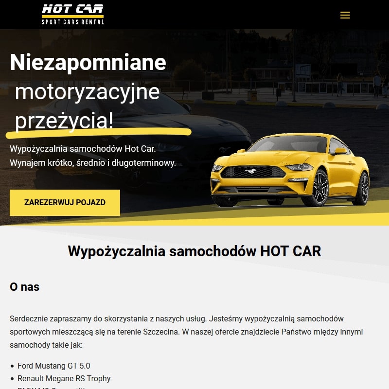 Wynajem mustang w Szczecinie